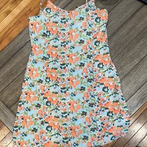 Toad&Co Floral Dress - Orange and Green
